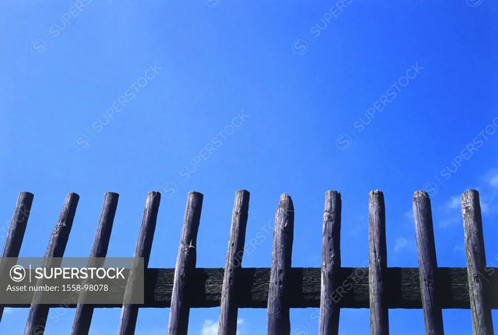 Fence, heaven,    Property, garden, fence, wood fence, Staketenzaun, restriction, boundary of the property, private property, privately, property, pri...