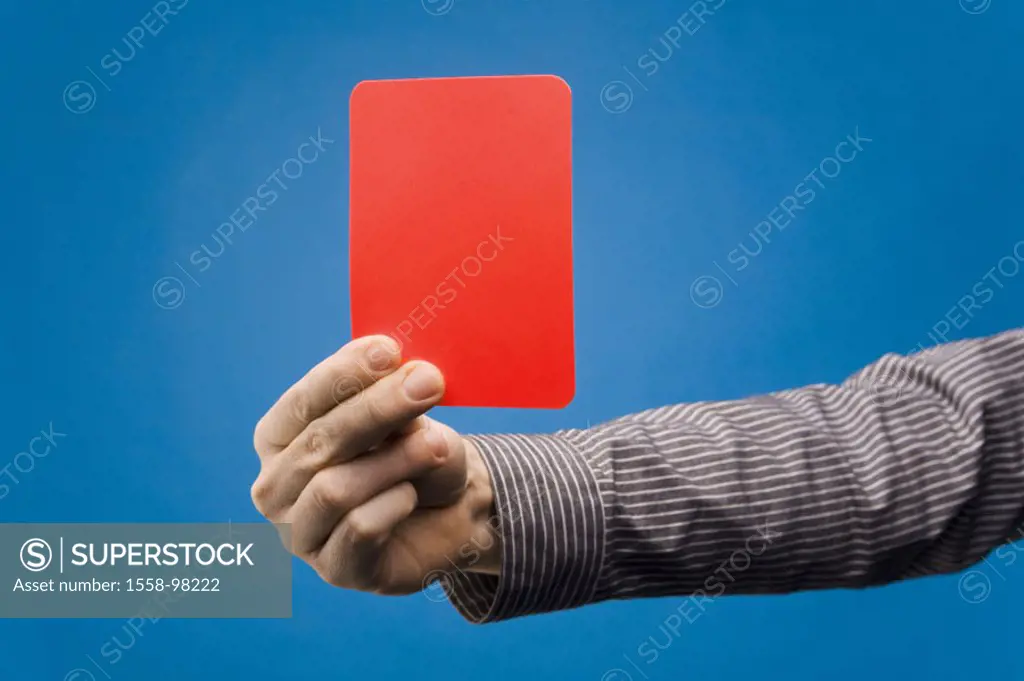 Referees, detail, hand, red card, shows,   Series, football, man, occupation, rules, regulation, award, irregularly, infringement violation decision, ...