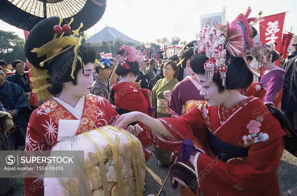 Japan, island Honshu, Tokyo, Sensoji, Temples, Jidai Matsuri festival, geishas, , Series, Asia, Eastern Asia, island state, amusement quarter Asakusa,...
