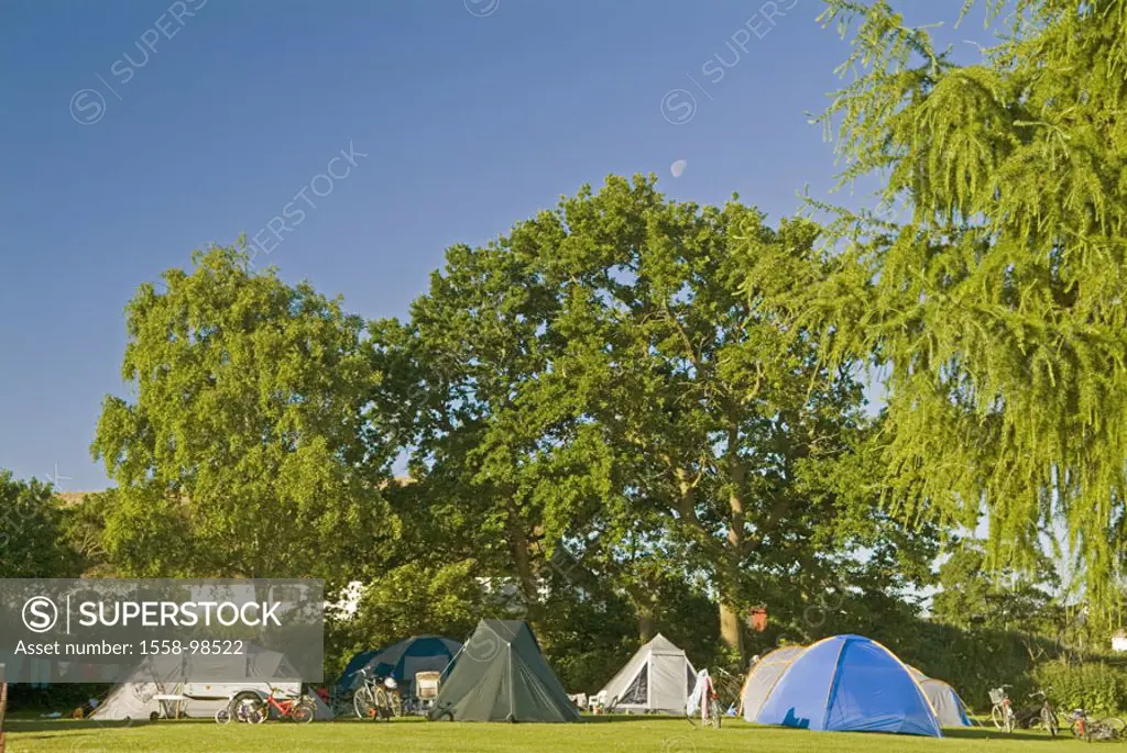 Denmark, Zealand, campsite,  Tents, summer,  Stellplätze, campsite, Behausungen, symbol, vacation, vacation, camping vacation, camping, symbol, trips,...
