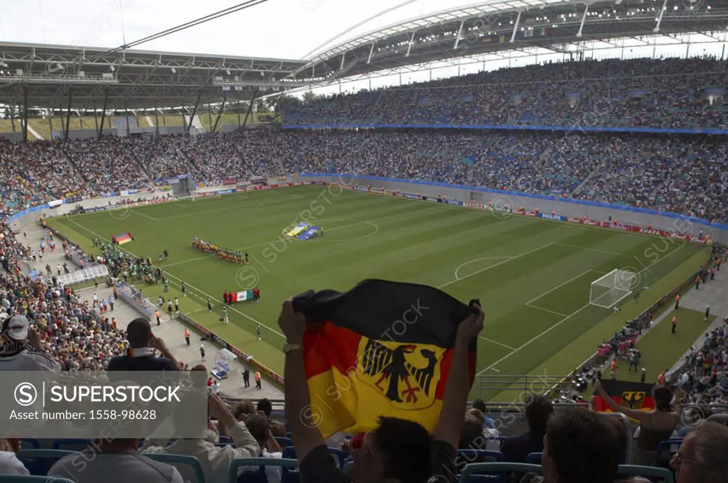 Germany, Saxony, Leipzig,  Central stadium, soccer game,  only editorially,  Sport, football, stadium, sport stadium, football stadium, sport arena, f...