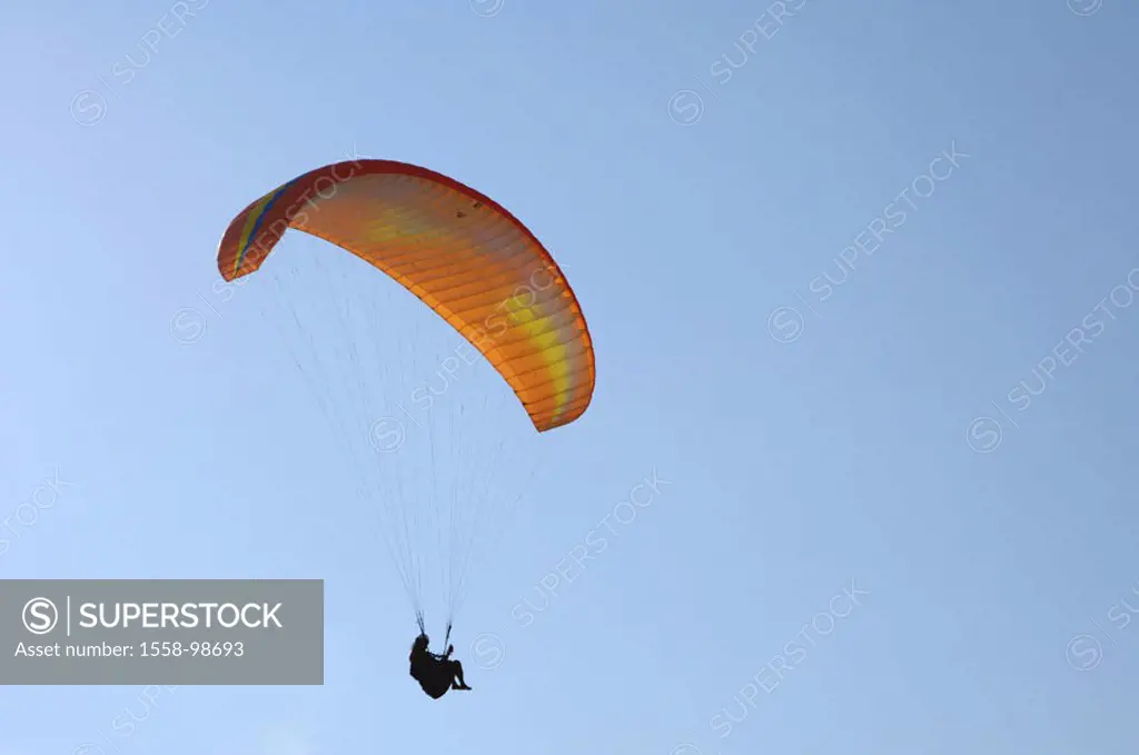 heaven, Paraglider, back light,    Athletes, Gleitschirm, flight, fly sport, aviation hobby leisure time Paragliden activity, symbol, boundlessly, fre...