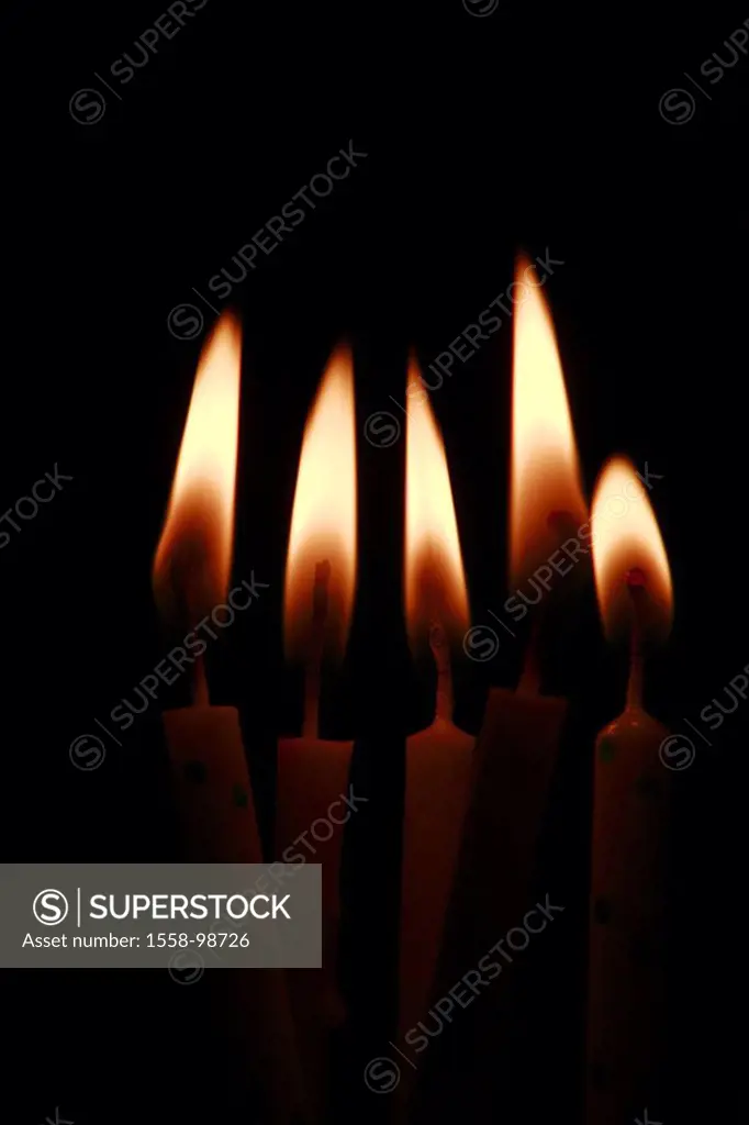 Candles, five, detail, burn,    Series, birthday candles, candlelight, candlelight,  Symbol, birthday, surprise, jubilee, anniversary, celebrates, par...