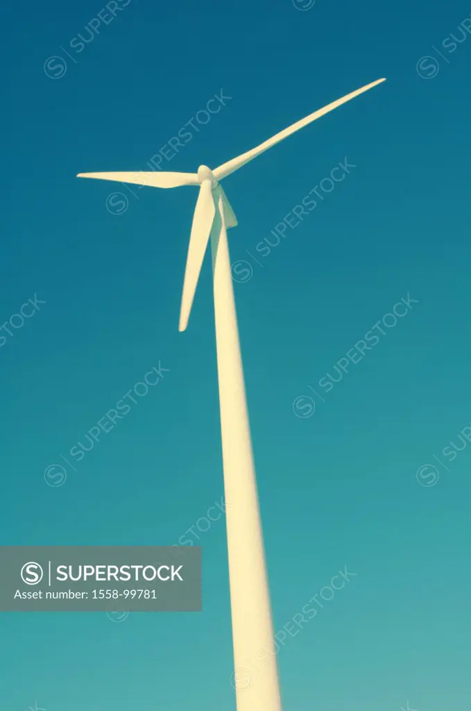 Wind wheel, detail, from below,    Wind strength installation, wind turbine, renewable energy, alternative energy, wind strength, wind energy, energy ...
