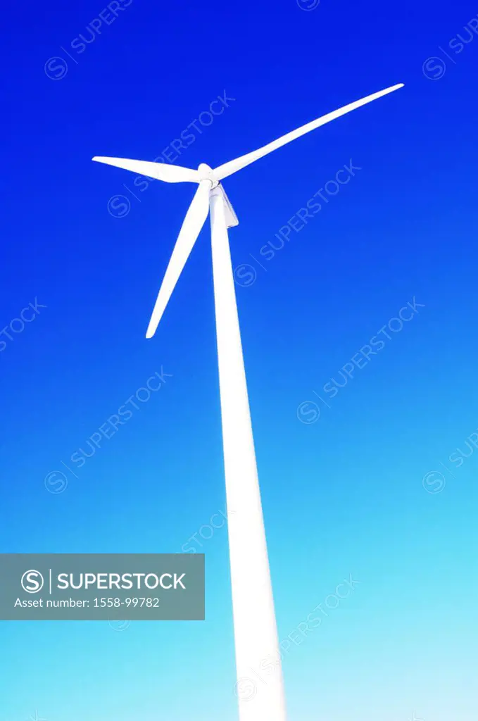 Wind wheel, detail, from below,    Wind strength installation, wind turbine, renewable energy, alternative energy, wind strength, wind energy, energy ...