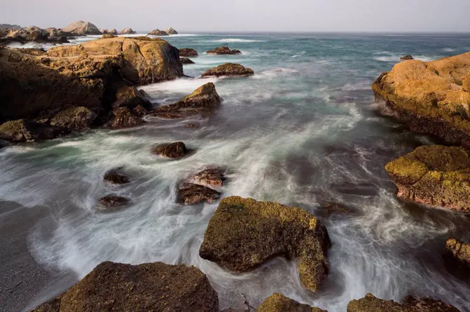 Rock coast near Point Lobos State Natural Reserve, Carmel by the Sea, California, USA