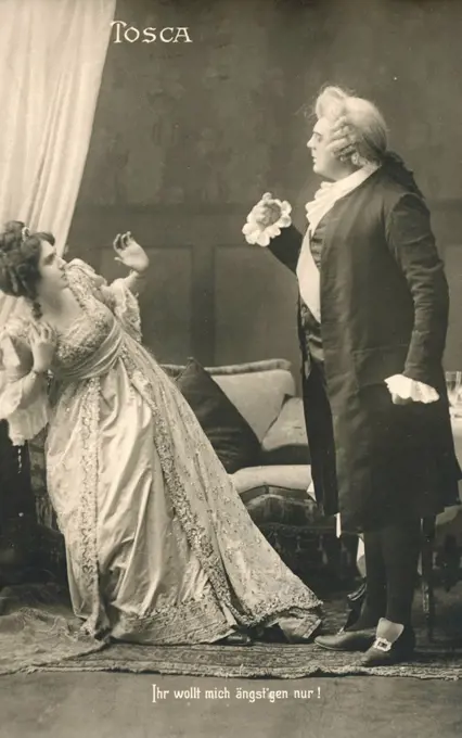 Postcard, historical, opera scene, Tosca