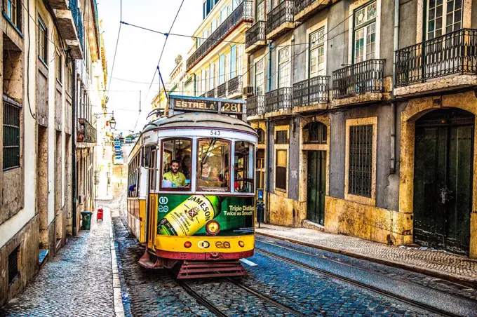 Europe, Portugal, Lisbon Europe, Portugal, Lisbon, Electrico, tram