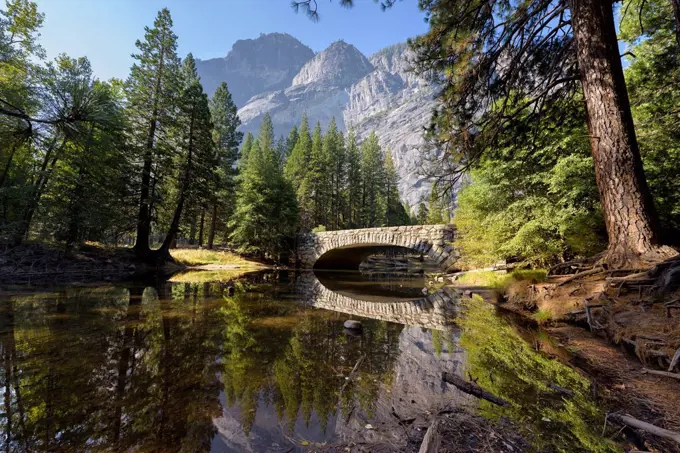 View in the Yosemite valley, the USA, California, Yosemite national park