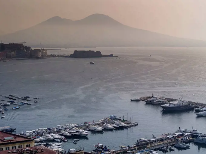 The Bay of Naples with Vesuvius in the morning haze