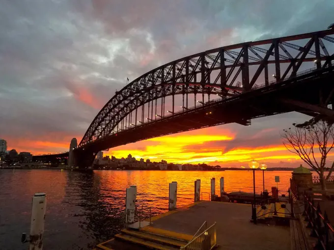 Australia, Sidney, harbour Bridge, Sunset