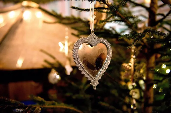 Christmas decorations, Advent, silver heart