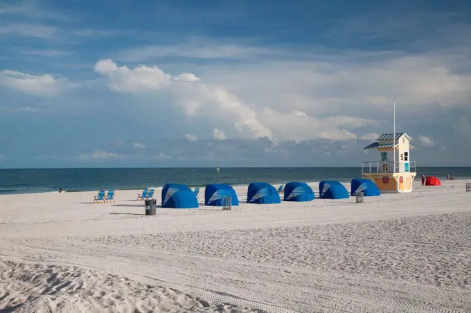 The USA, Florida, Clearwater Beach, beach panorama, beach shells