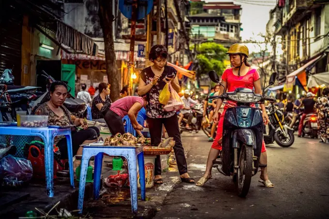 Asia, Vietnam, Hanoi, transport, transportation, means of transport, market