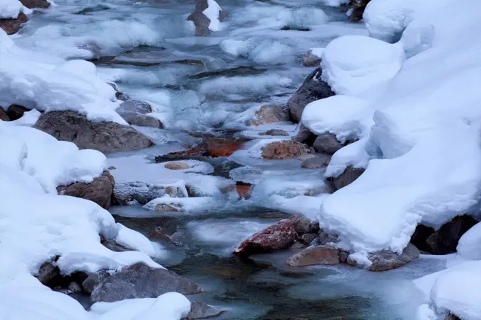 Icy streams in the Karwendel mountains