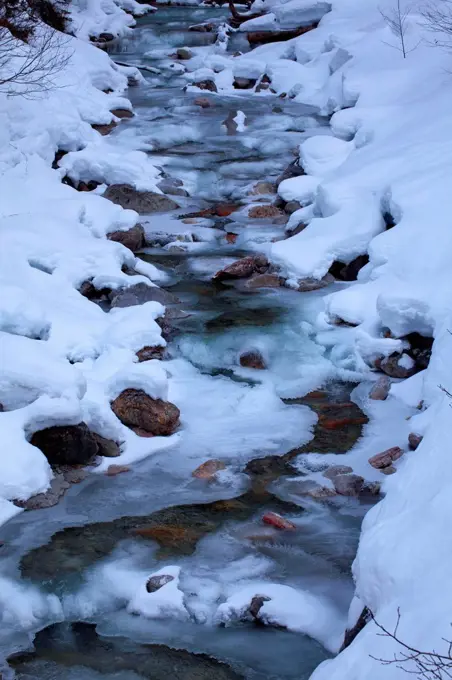 Icy streams in the Karwendel mountains