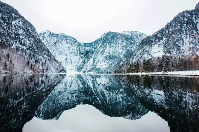 Germany, Bavaria, Berchtesgadener Land (district), Lake Königssee, reflection