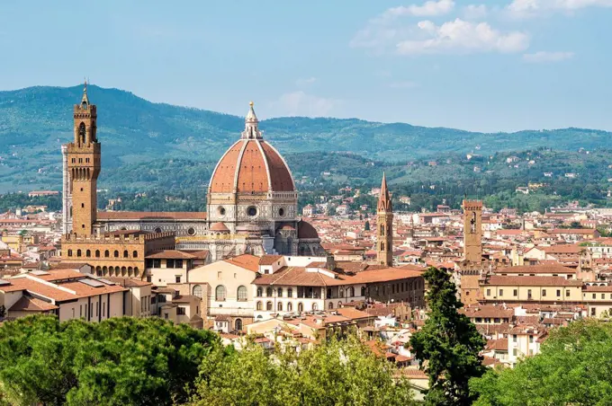 Florence, view from Giardino Bardini to the old town
