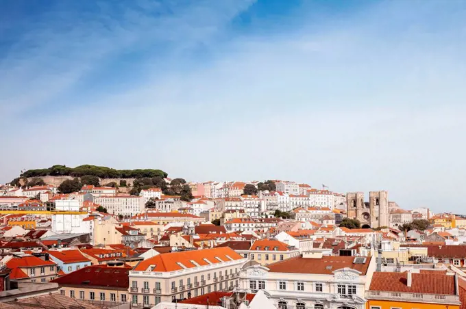 View of downtown Lisbon, Portugal, Europe