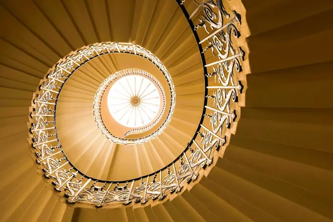 England, London, Greenwich, The Queen's House, The Tulip Staircase