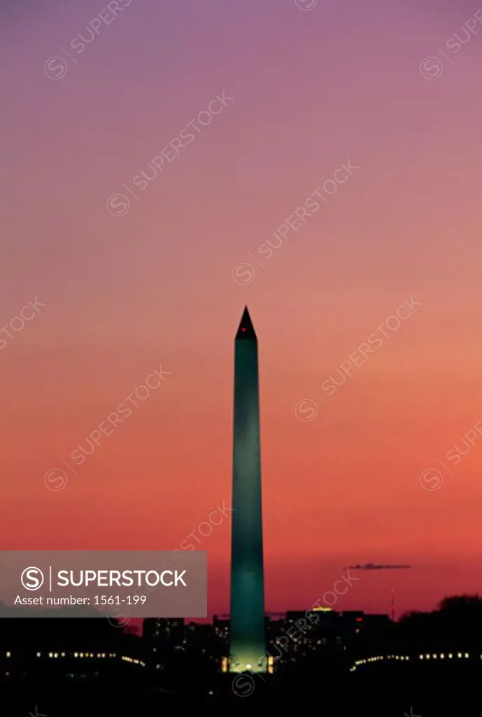 Monument at dusk, Washington Monument, Washington DC, USA
