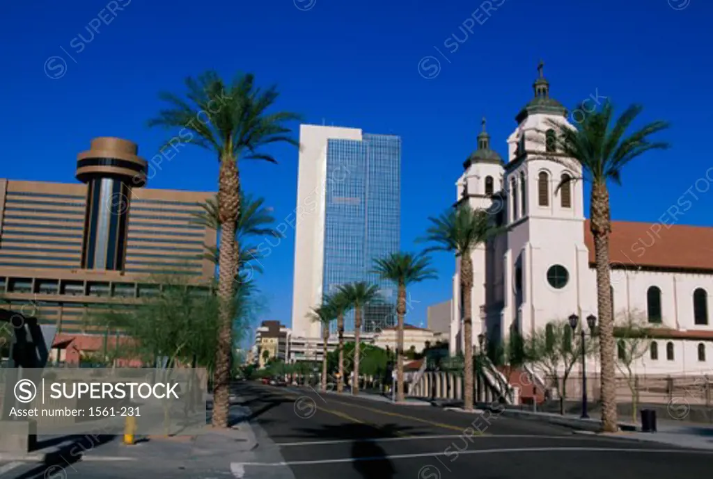Low angle view of a basilica, St. Mary's Basilica, Phoenix, Arizona, USA