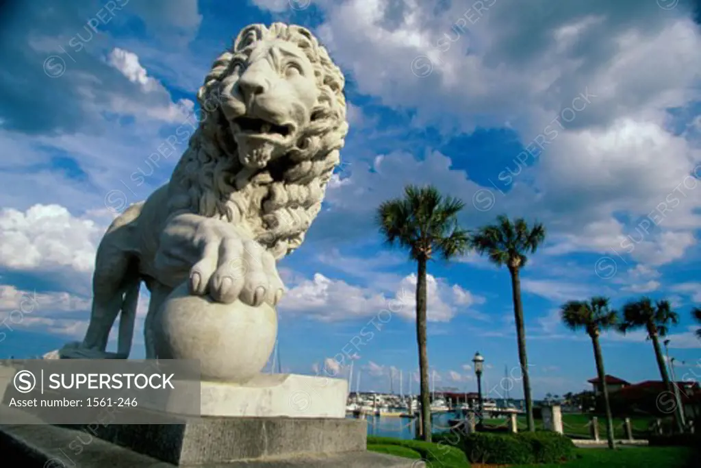 Low angle view of a statue, Bridge of Lions, St. Augustine, Florida, USA