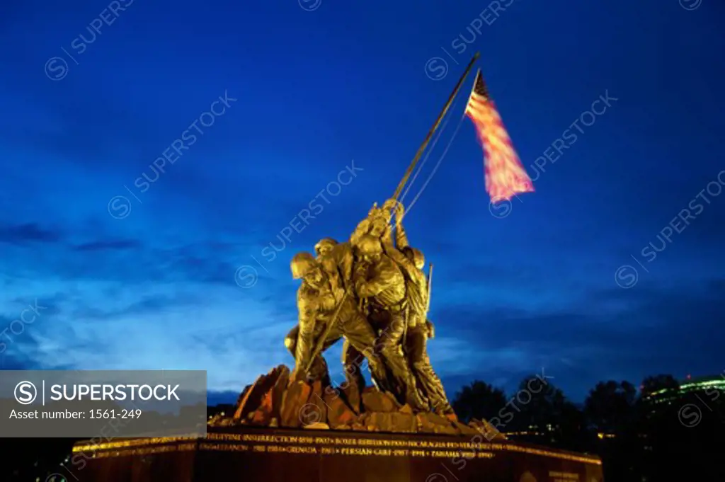 Low angle view of a statue, US Marine Corps War Memorial, Arlington National Cemetery, Arlington, Virginia, USA