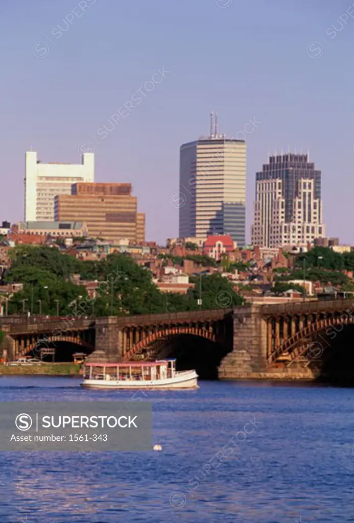 Tourboat in a river, Charles River, Boston, Massachusetts, USA