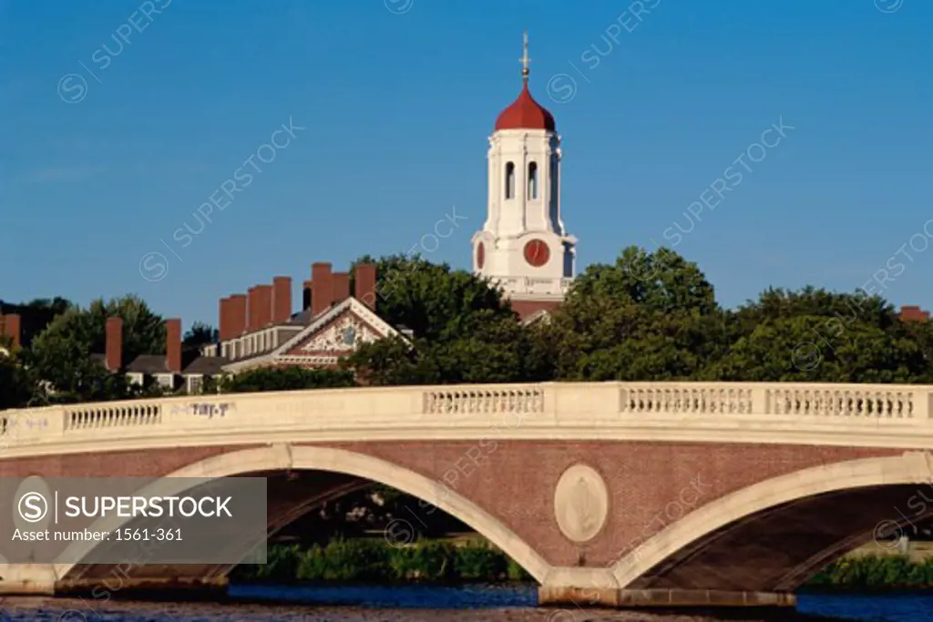 Bridge across a river, Weeks Memorial Bridge, Cambridge, Massachusetts, USA
