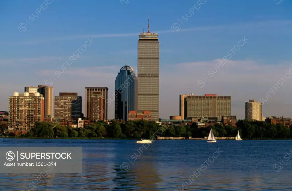 Skyscrapers on the waterfront, Charles River, Boston, Massachusetts, USA