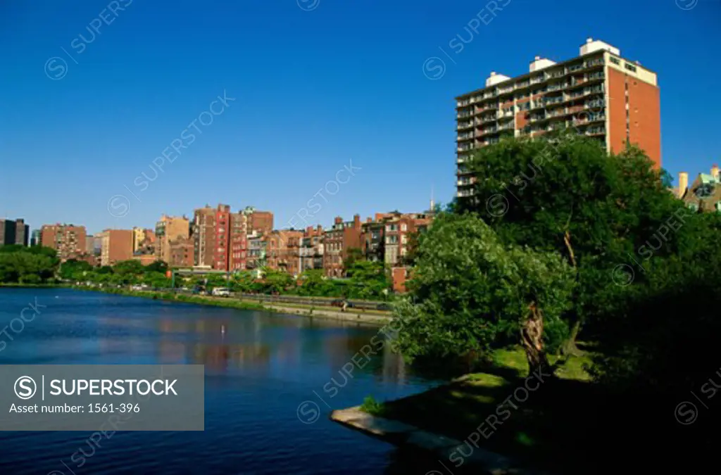 Skyscrapers on the waterfront, Charles River, Boston, Massachusetts, USA