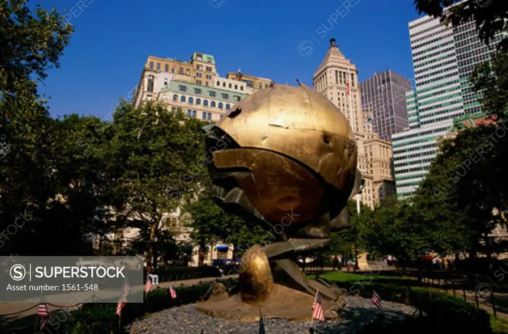 Sphere by Fritz Koenig Battery Park, New York City, USA