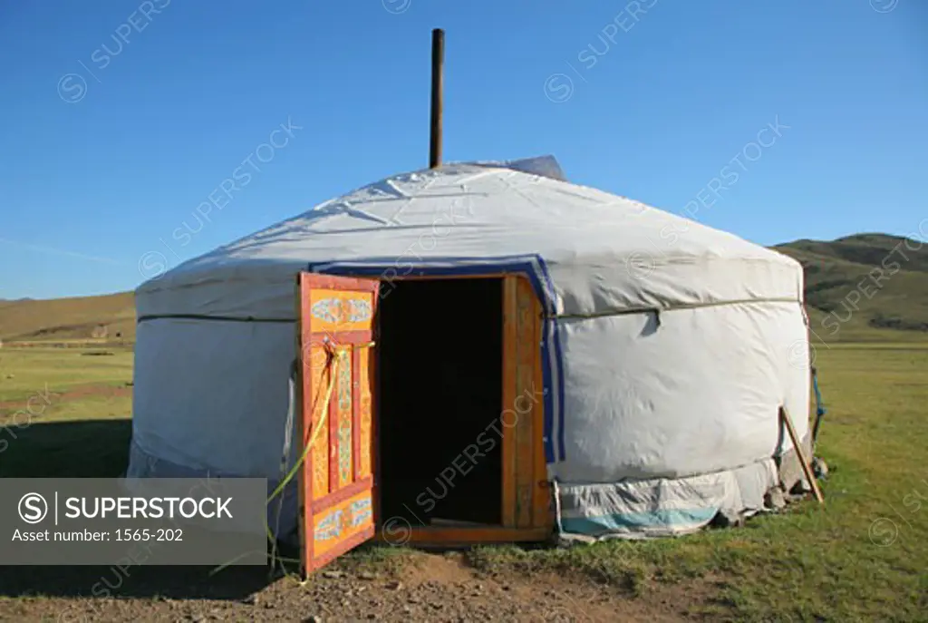Yurt in a field, Gorkhi-Terelj National Park, Mongolia