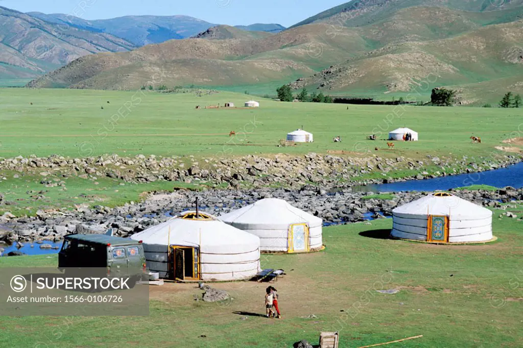 Nomads´ camp. Orkhon Valley. Ovorkhangai. Mongolia