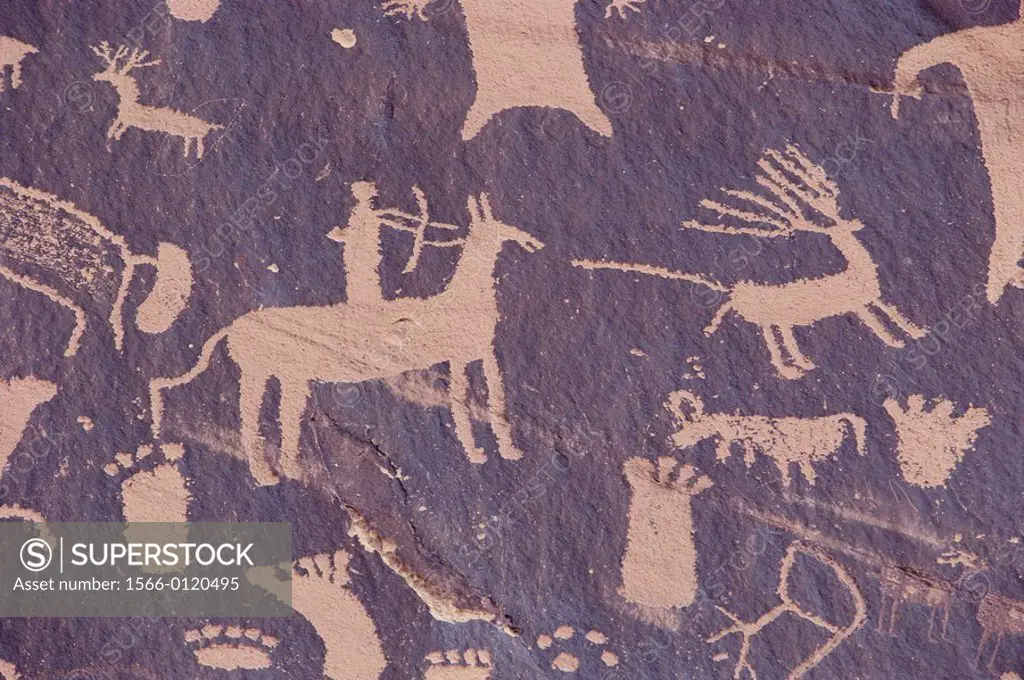 Petroglyphs, Anasazi culture. Newspaper Rock State Historic Park. Utah. USA