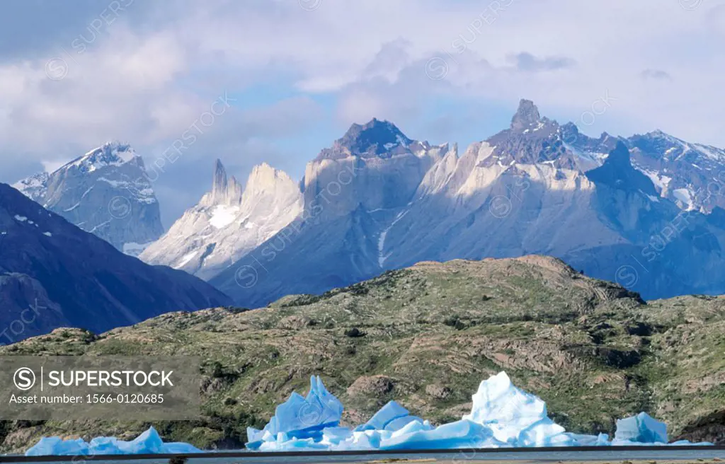 Andes mountains and icebergs. Patagonia. Chile