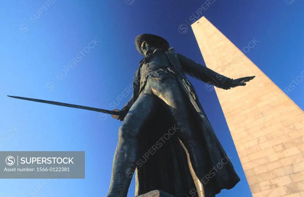 William Prescott Statue. Bunker Hill Monument. Charlestown. Boston. MA. USA