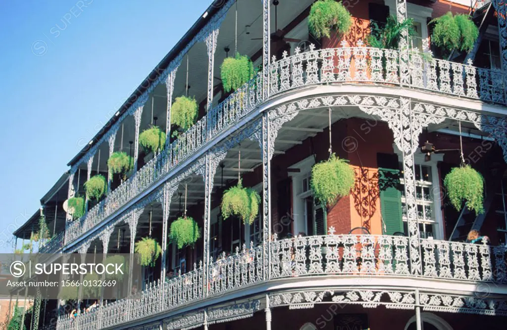 Iron cast balconies of ´La Branche House´. French Quarter. New Orleans. Louisiana. USA
