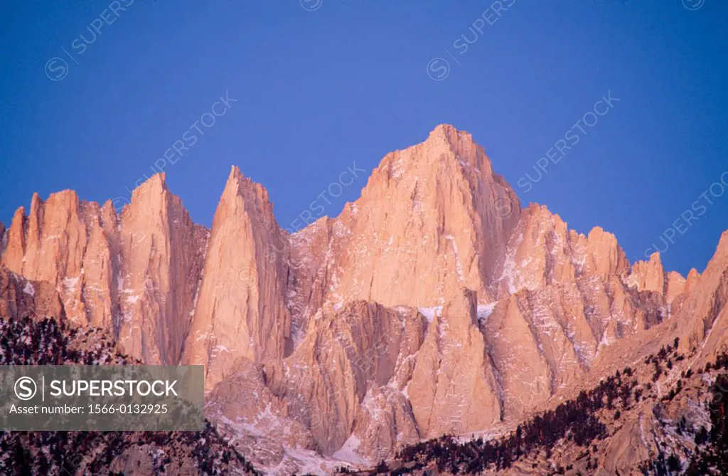 East face of Mount Whitney. Inyo National Forest. Eastern Sierra Nevada. California. USA