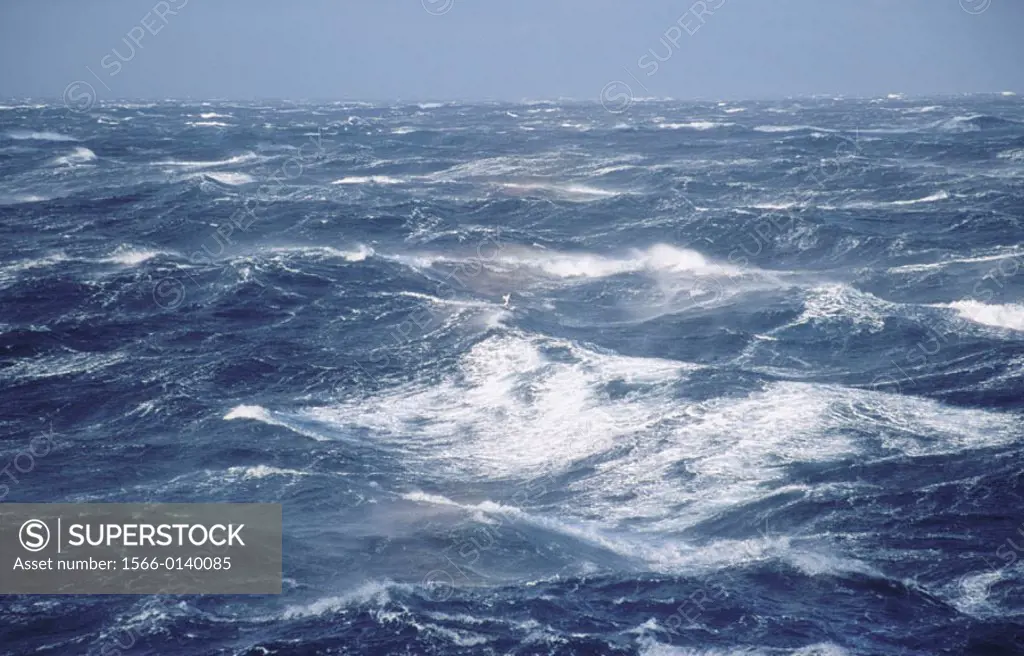 Stormy sea (70 knot winds). Gerlache Strait. Antarctic Peninsula.