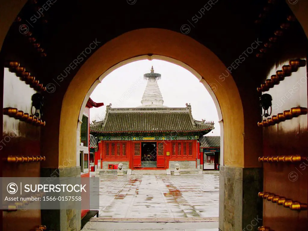 Entrance to White Dagoba temple (Baita Si). Beijing. China