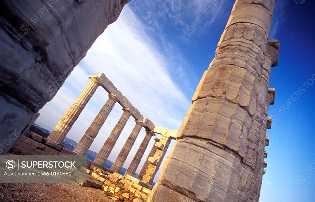 The Temple of Poseidon at Cape Sounion. Greece