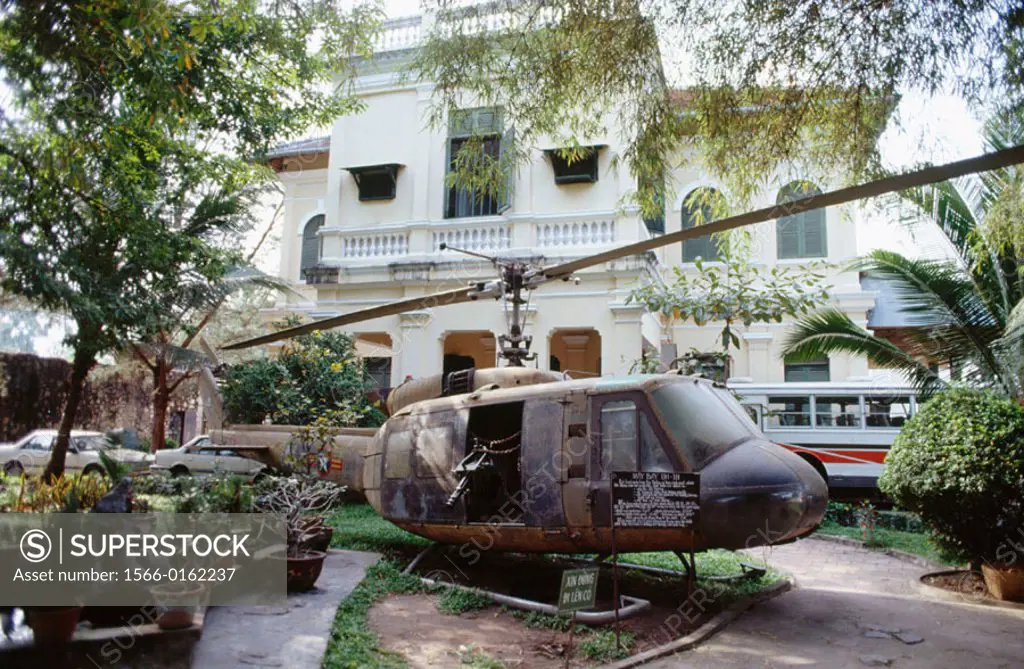 Huey helicopter at the American War Crimes Museum. Ho Chi Minh City (Saigon). Vietnam