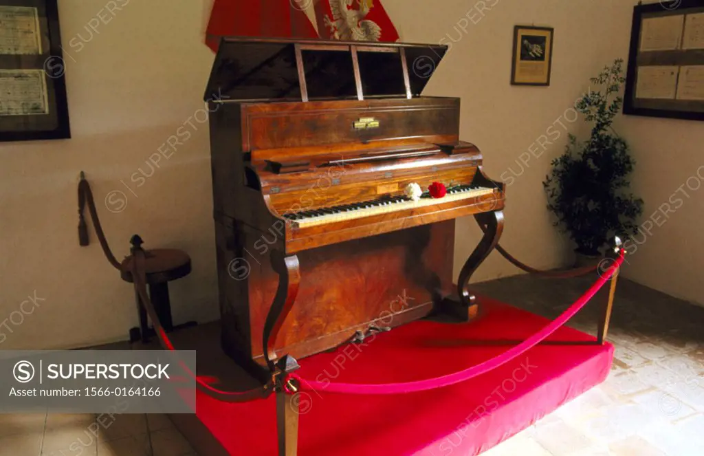 Chopin´s piano at charterhouse. Valldemosa. Majorca, Balearic Islands. Spain