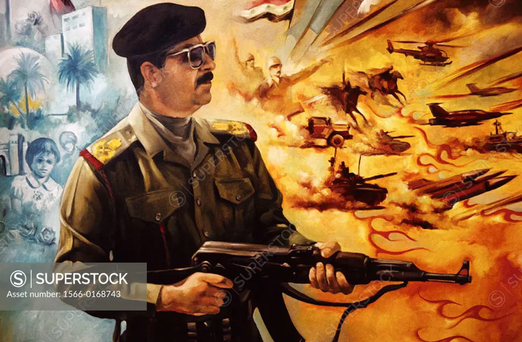 Saddam Hussein´s propaganda poster. Bagdad. Iraq