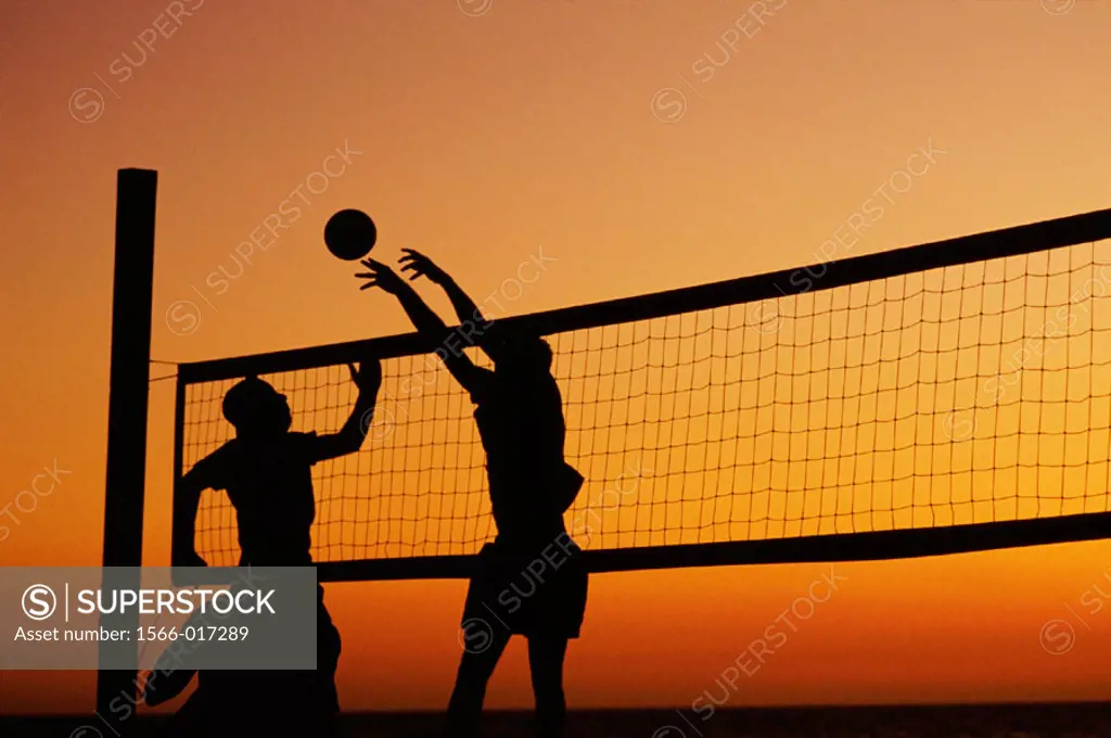 Sunset beach volleyball