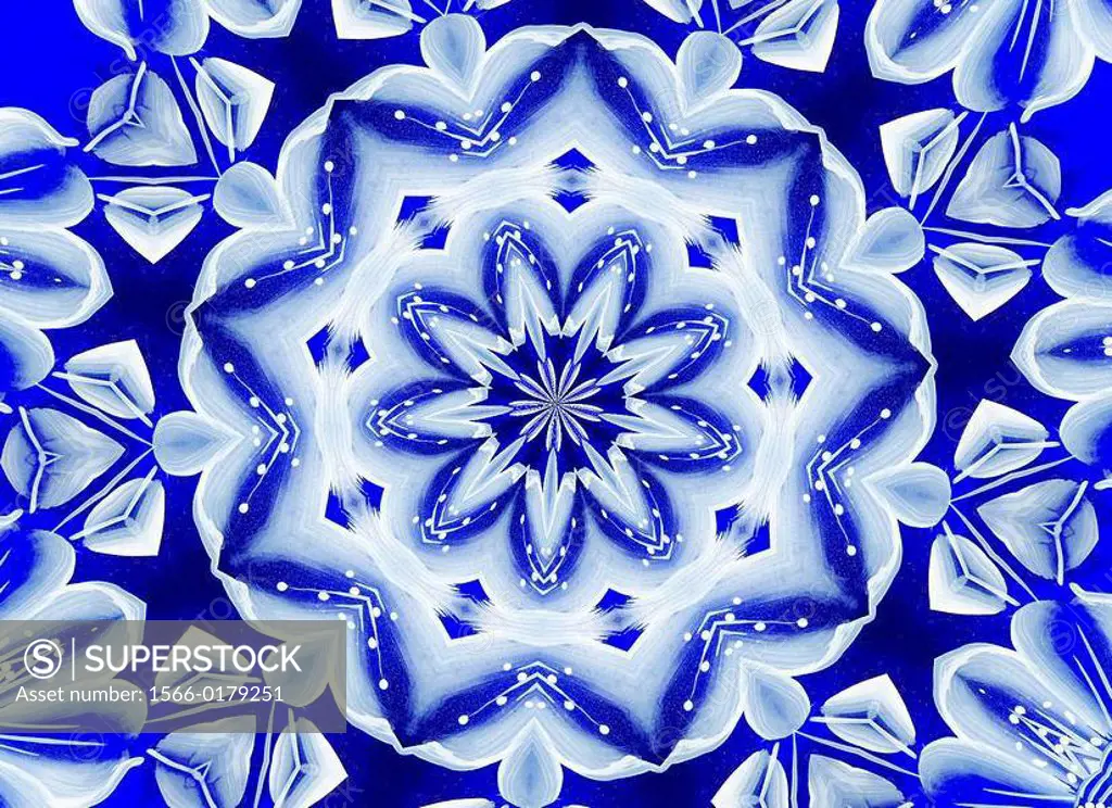 Blue and White Kaleidoscope