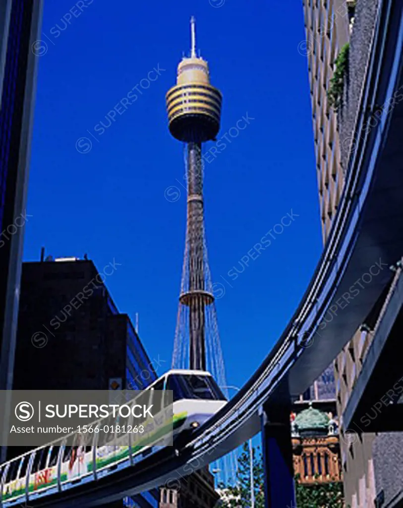 Monorail and Centrepoint Tower. Sydney. Australia