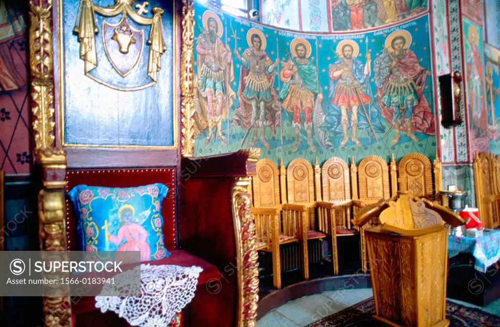 Interior of the Monastery of Barboi in Iasi. Romania